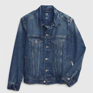 NWT New GAP Kids Denim Icon Jean Jacket Medium Wash Unisex Boys Girls Small 6/7
